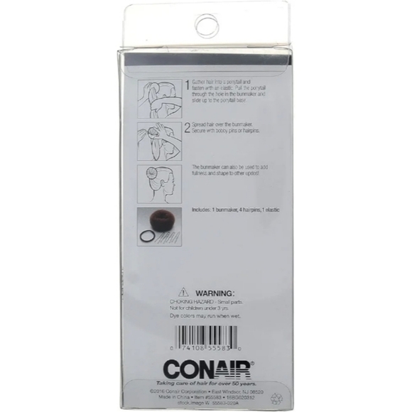 *3/15* NEW Conair Bun Making Kit 55583 Volume Updo Brunette Heatless Hair Tool - Picture 2 of 4